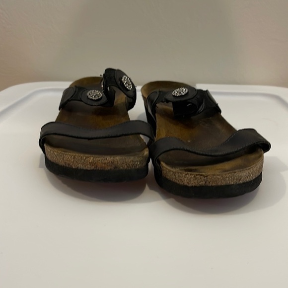 Naot Shoes - Naot Black Leather Marrisa Sandal Wedge
